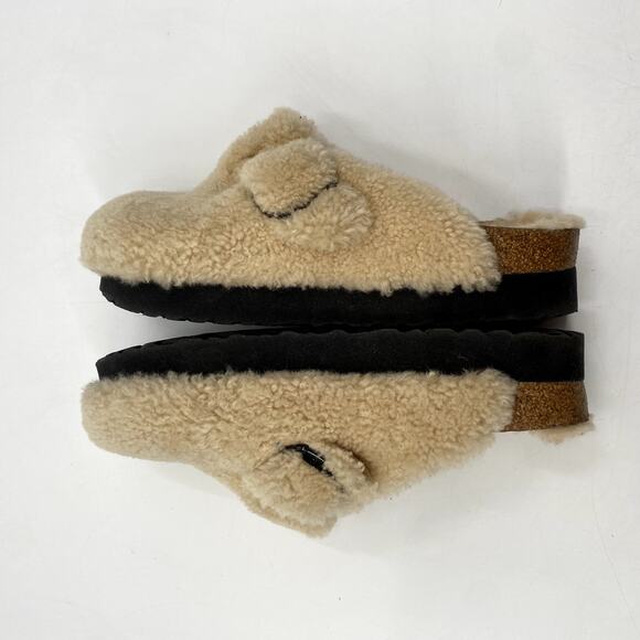 Birkenstock Papillio Shearling Boston Sandals - Picture 2 of 5